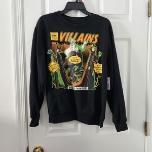 Villains Graphic Black Crew Neck Sweater